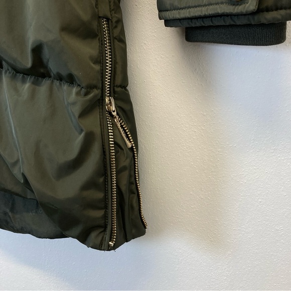Orolay Down Puffer Jacket Womens Small Green Hooded Long Full Zip Snap Pockets - Picture 5 of 15